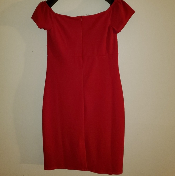 Nwt Bebe Red Scuba Dress with cap sleeves Size 12 - Picture 7 of 8